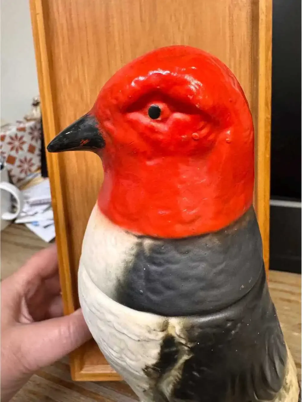 1969 Porcelain Jim Beam Red Headed Wood Pecker Collectors Decanter